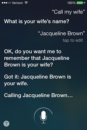 Добавление отношений в Siri через Контакты