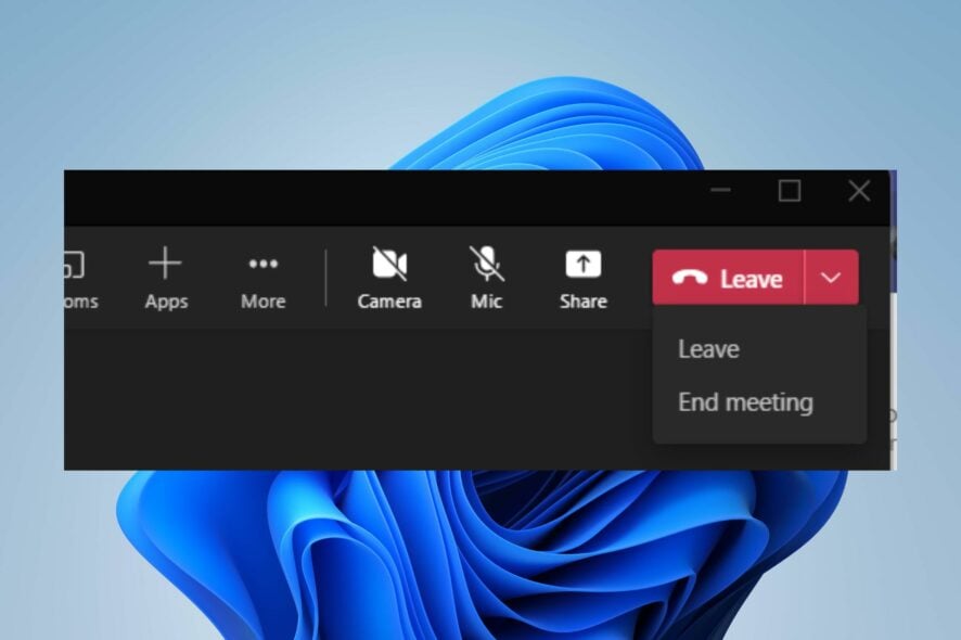 Завершение звонка в Teams, если кнопка не работает