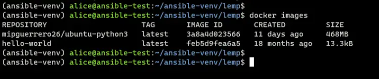 로컬 Docker 이미지 목록