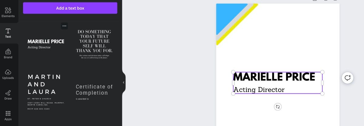 Canva blank resume adding a header to resume