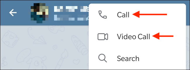Выберите Звонок или Видеозвонок