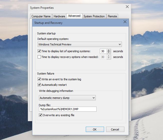 Настройка параметров загрузки в Windows