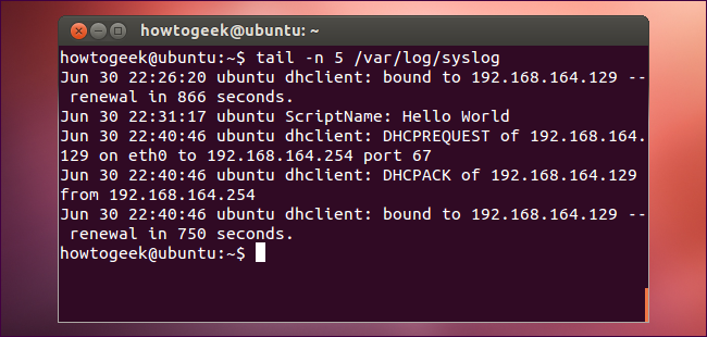 Примеры вывода head/tail для /var/log/syslog
