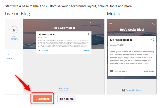Раздел Тема с кнопкой Customize