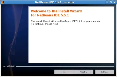 Скриншот мастера установки NetBeans: начальный экран