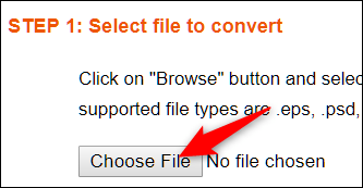 Кнопка «Choose File» на PSDViewer.org — шаг выбора PSD для загрузки