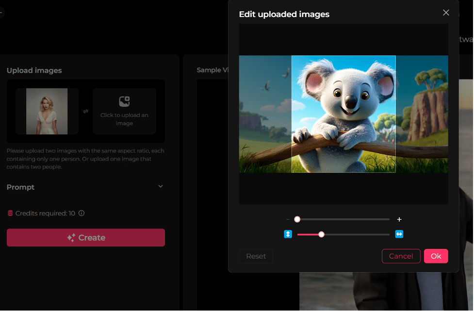 Пример двух загружаемых изображений с персонажами для генерации видео