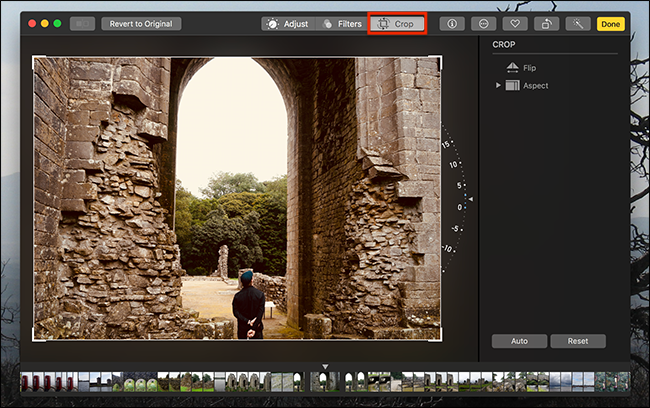 Инструменты обрезки и выпрямления кадра