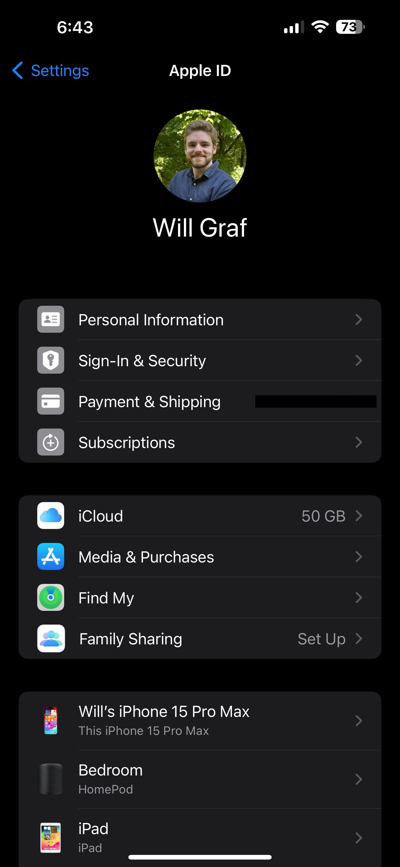 Настройки Apple ID