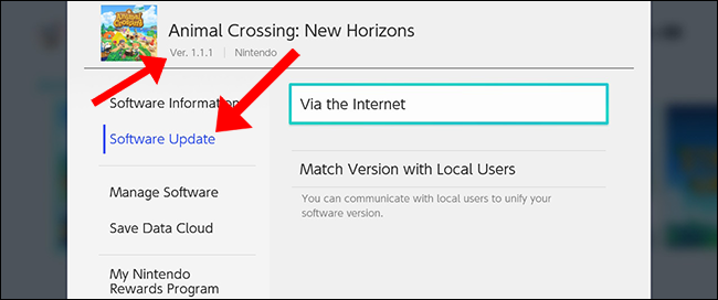 nintendo switch version update