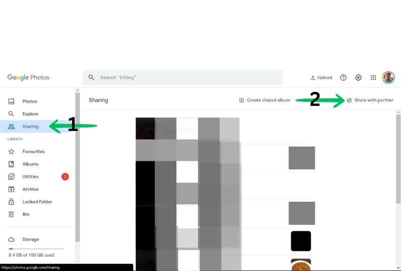 Кнопка Поделиться с партнёром в веб‑версии