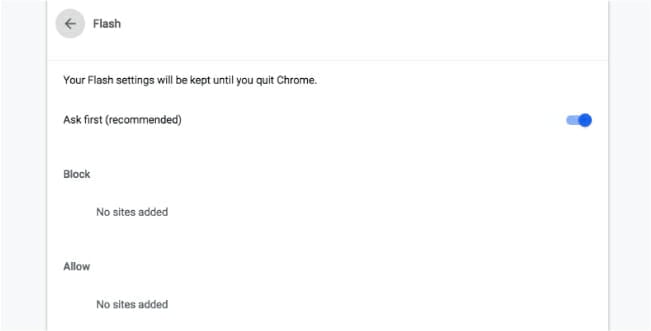 Браузер сбрасывает настройки безопасности при закрытии