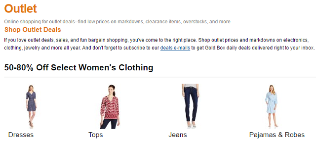 Amazon Outlet — товары со скидкой и остатки складов