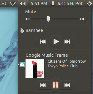 Обложка: экран приложения Google Music Frame в Ubuntu