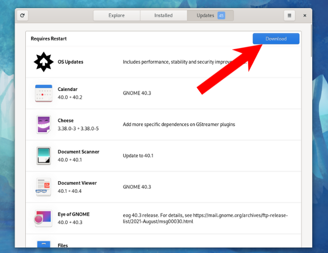 fedora download updates