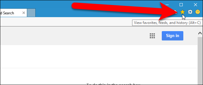 Нажмите кнопку в виде звезды, чтобы открыть Избранное и Историю.