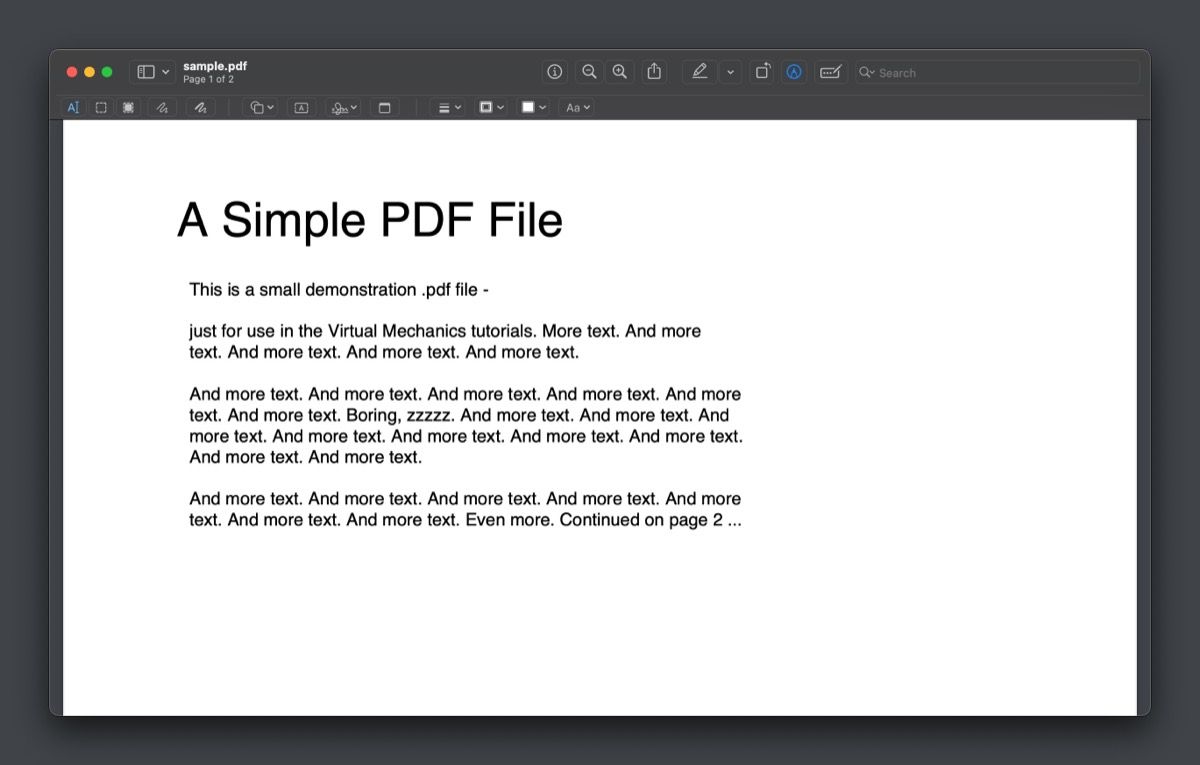 Панель разметки в Preview на Mac