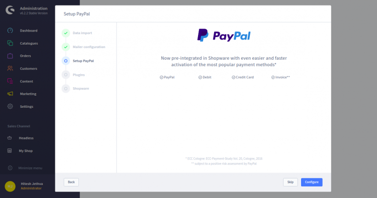 Настройка PayPal в Shopware
