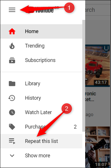Откройте меню и выберите созданный плейлист.
