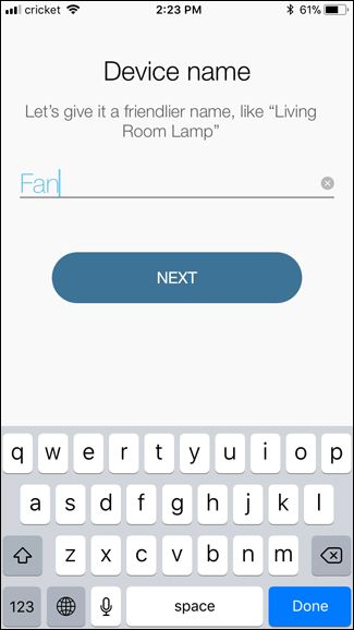 Экран выбора домашней Wi‑Fi сети и ввода пароля