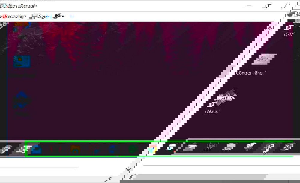 Steps Recorder пример окна с шагами и курсором