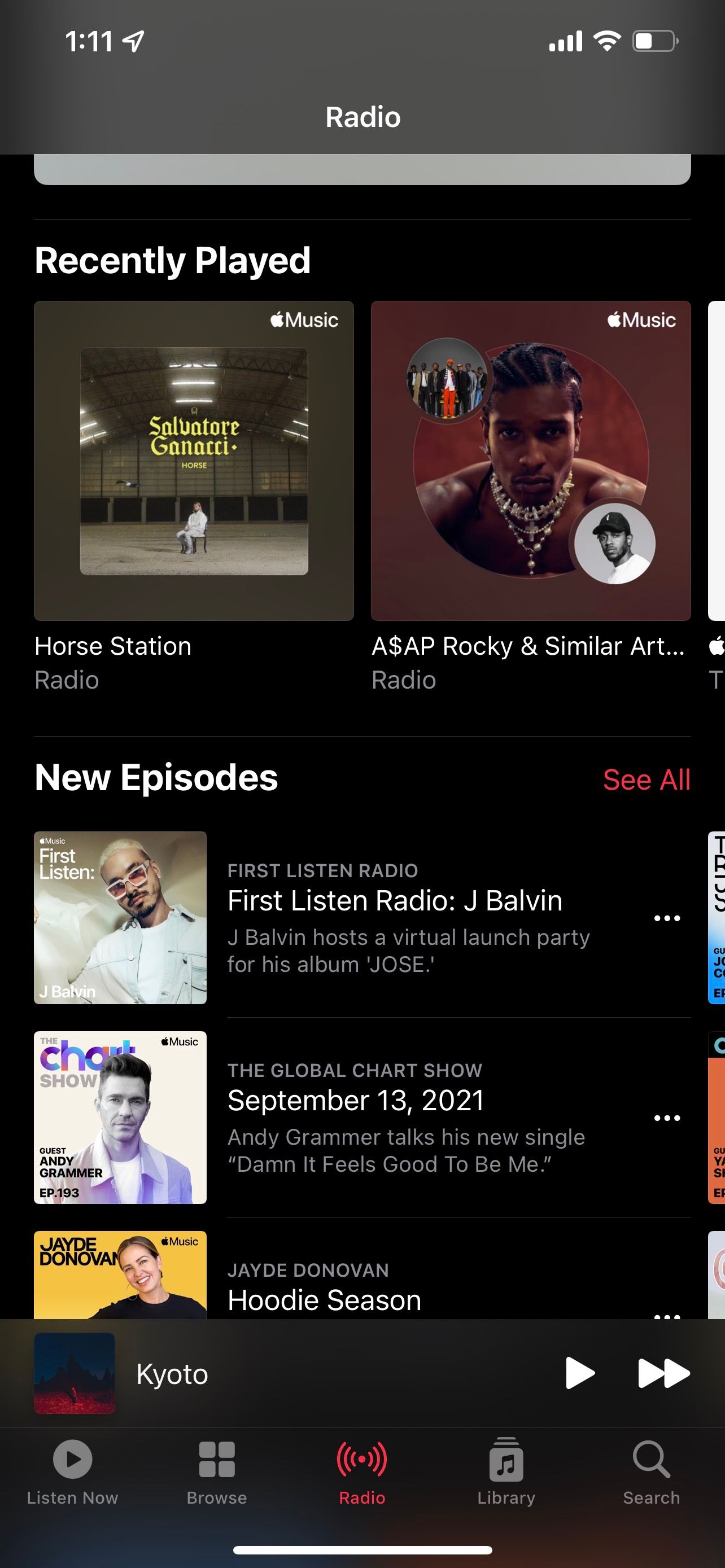 Список недавних станций