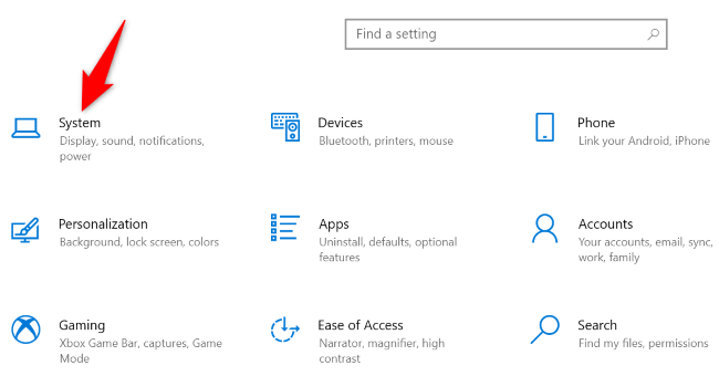 Раздел System в Приложениях Параметры