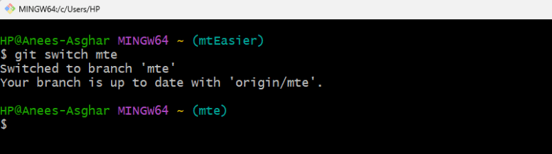 Переключение ветки