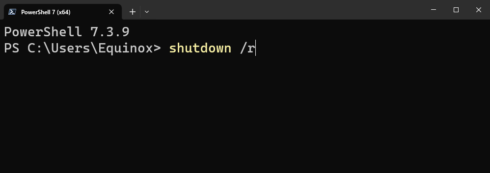 Команда перезагрузки в командной строке Windows