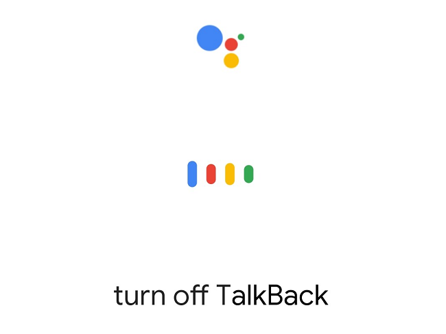 Голосовая команда для отключения TalkBack на экране Assistant.