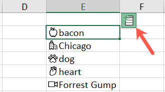 Click the Insert Data icon
