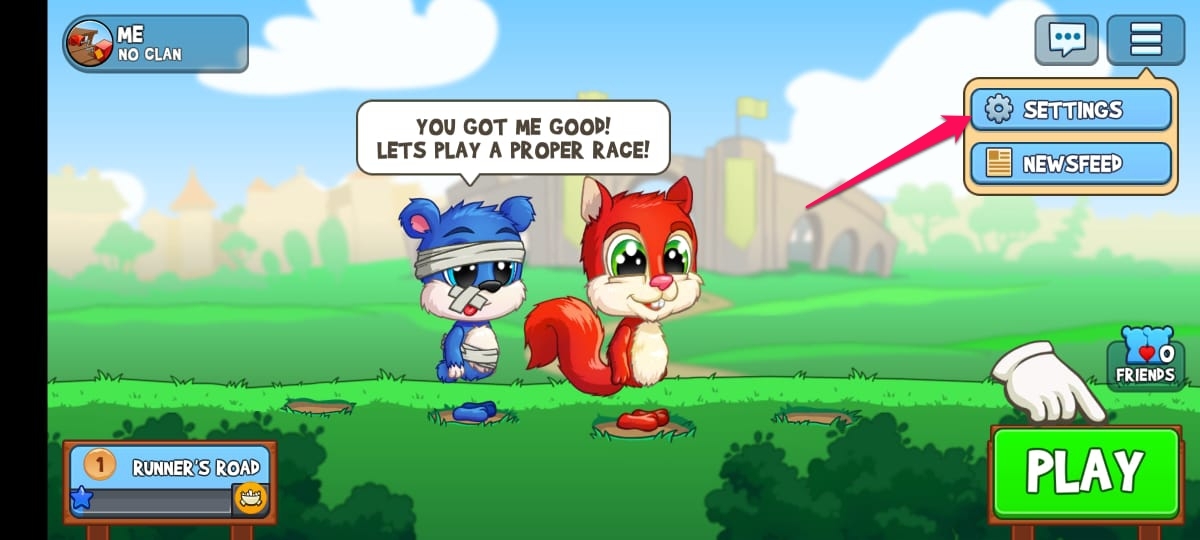 Открыть настройки Fun Run 3