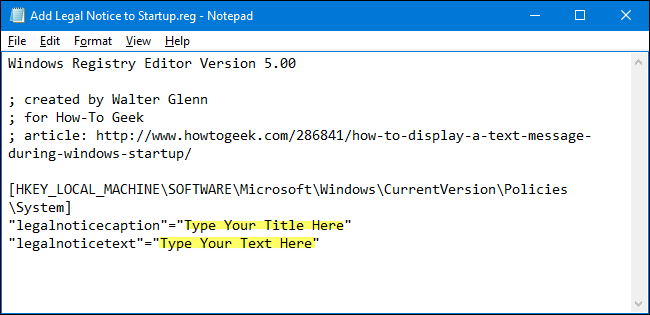 Редактирование содержимого .REG в Блокноте