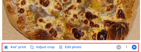 Настройка размера и кадрирования отпечатков.