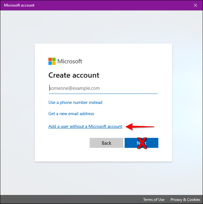 Создание локального пользователя без Microsoft Account