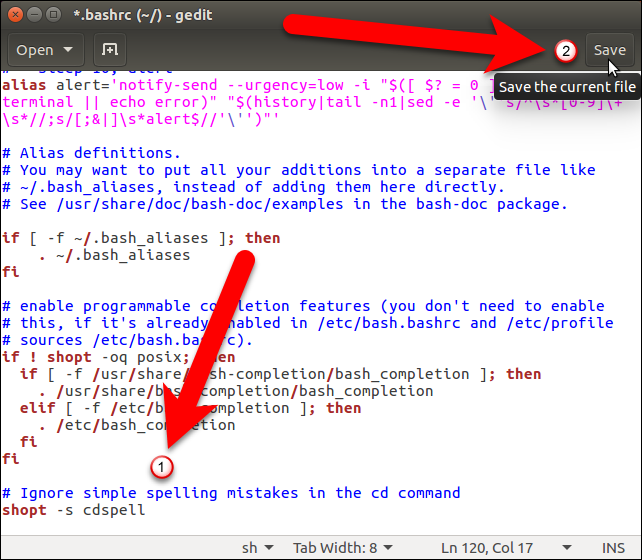 Добавление cdspell в .bashrc