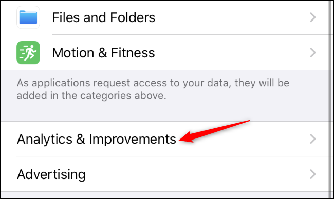 Открытие раздела аналитики и улучшений на iPhone