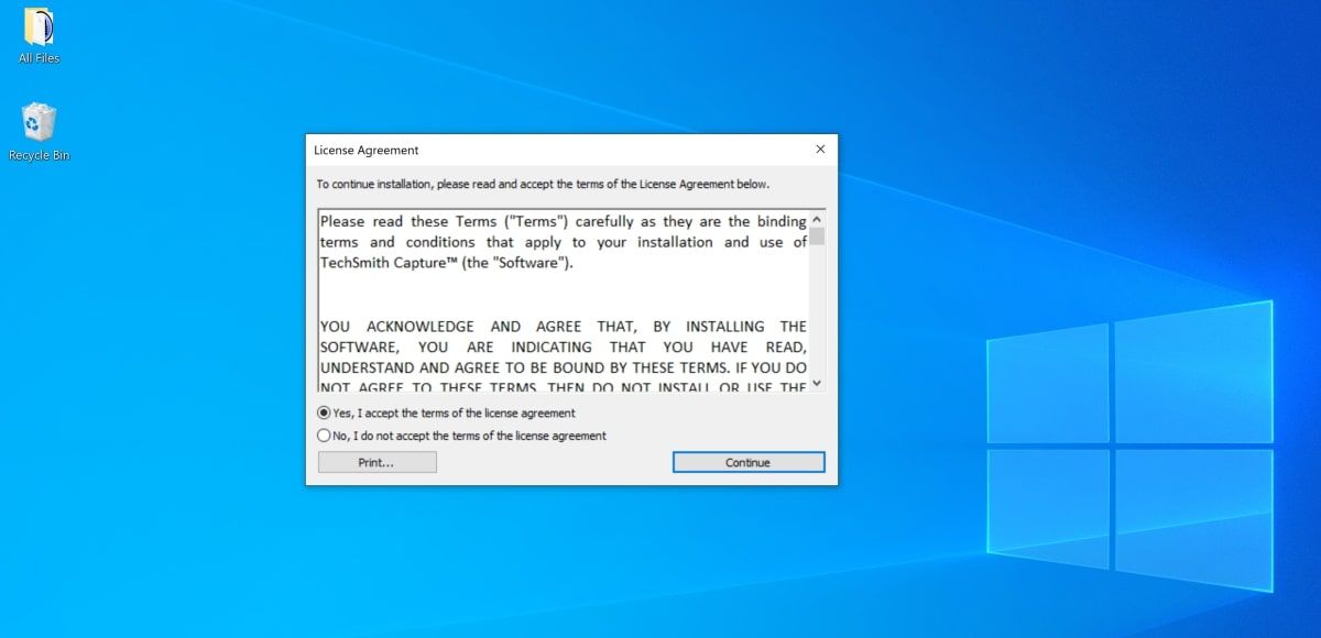 Подсказки установки TechSmith
