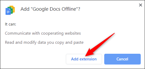 Подтвердите добавление расширения, нажав «Добавить расширение».