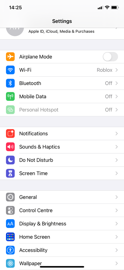 настройки iOS общие