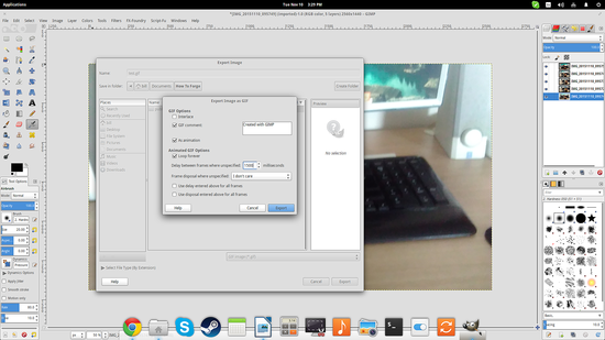 Упорядочение слоёв в GIMP