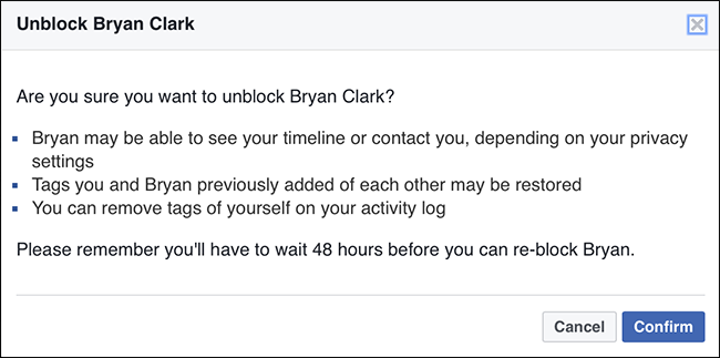 Подтверждение разблокировки