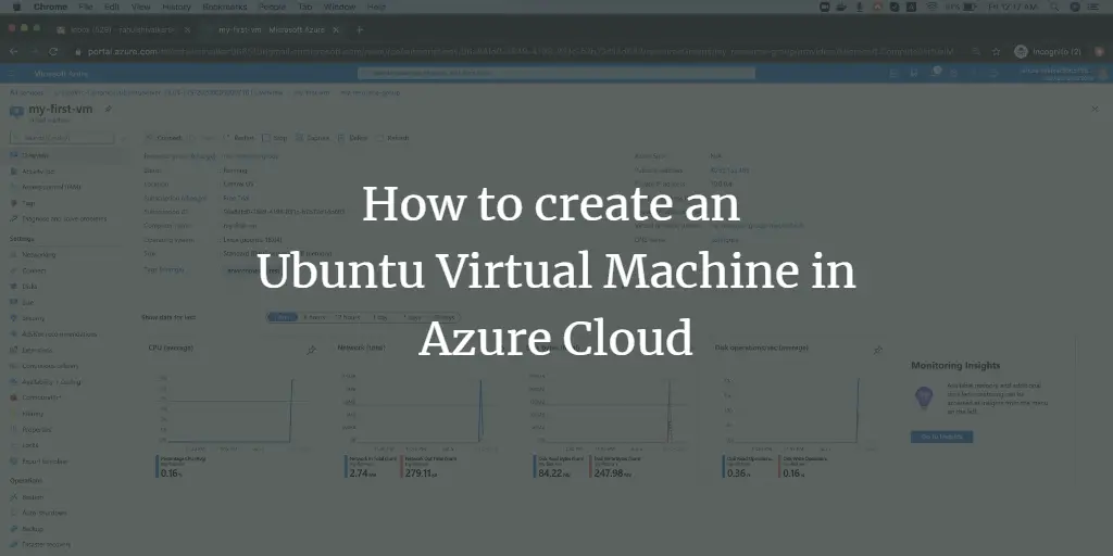 Создание виртуальной машины в Azure