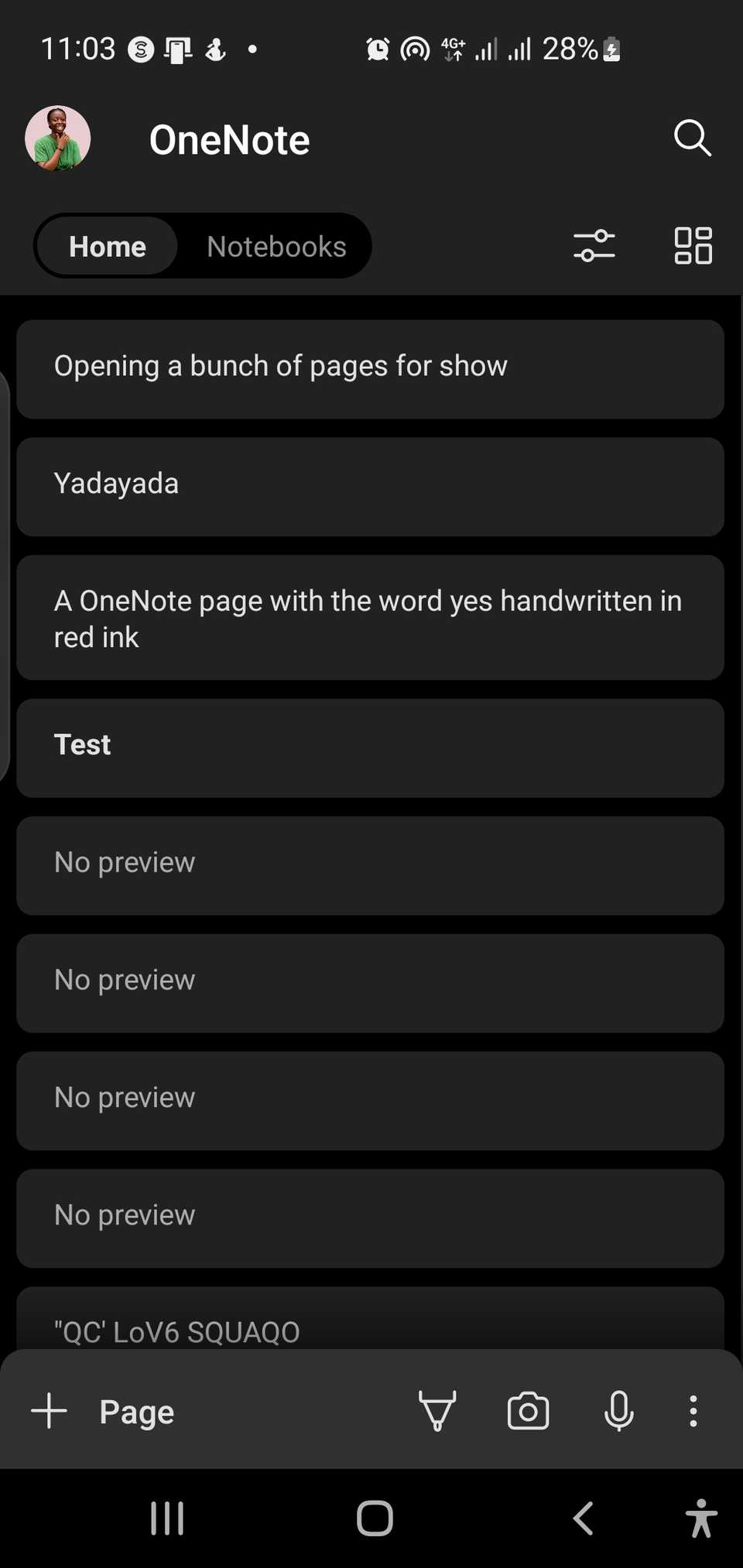 Мой OneNote на мобильном устройстве