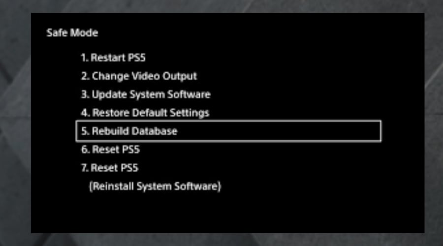 Процесс восстановления базы данных PS5