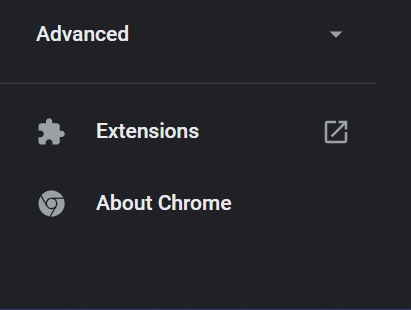 Страница управления расширениями Chrome