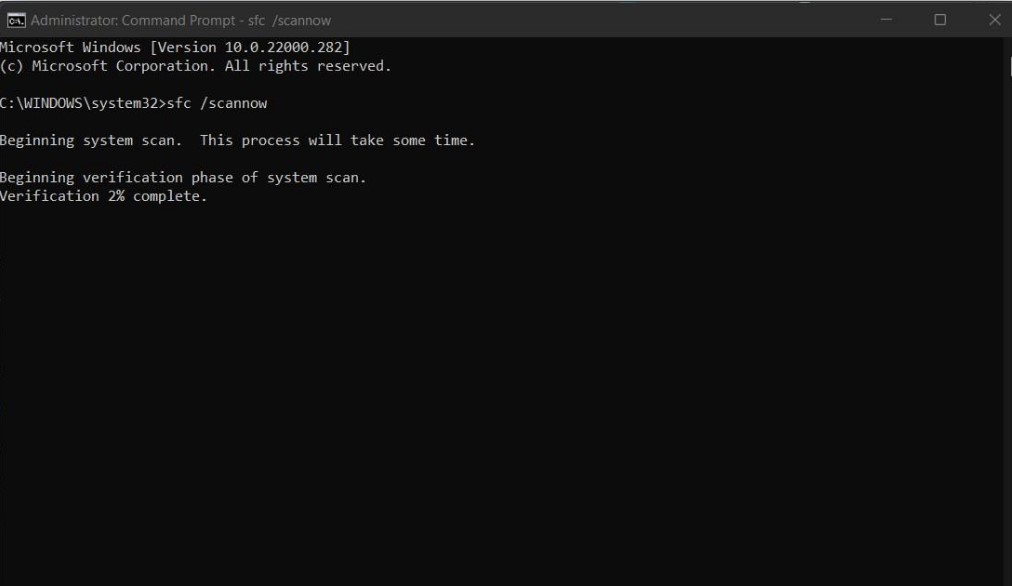 Запуск системной проверки файлов