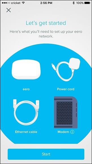 Экран настройки Eero после удаления сети