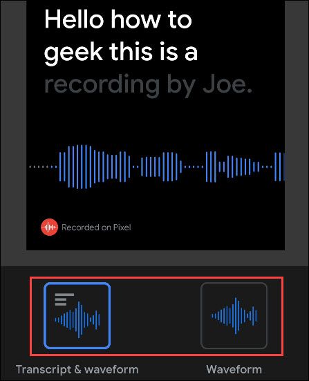 transcript or waveform only