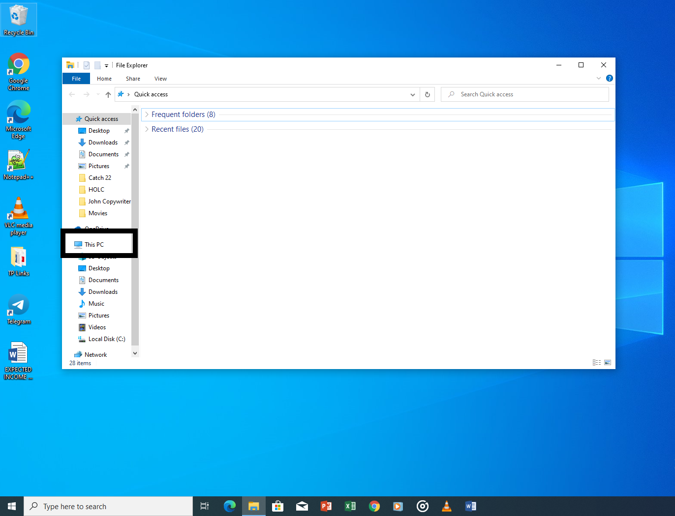 Скриншот: меню «Этот компьютер», шаг 1 для разделения диска.